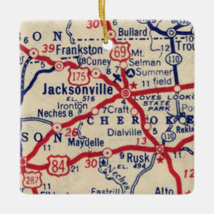 Jacksonville TX 1941 Karte Keramikornament