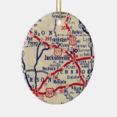 Jacksonville TX Vintage Karte Keramik Ornament (Rechts)