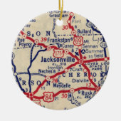 Jacksonville TX Vintage Karte Keramik Ornament (Vorne)
