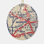 Jacksonville TX Vintage Karte Keramik Ornament (Links)