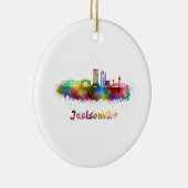Jacksonville V2 Skyline in Aquarellfarbe Keramikornament (Rechts)