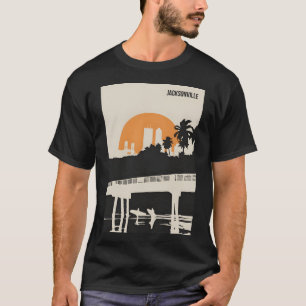 Jacksonville Vintag Minimal Florida Travel Poster T-Shirt