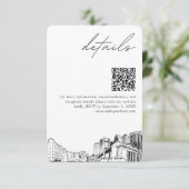 Jacksonville Wedding Details QR Code Small Begleitkarte (Stehend Vorderseite)