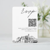 Jacksonville Wedding RSVP QR Code Small Begleitkarte (Stehend Vorderseite)