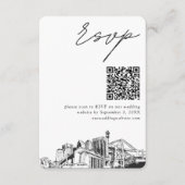 Jacksonville Wedding RSVP QR Code Small Begleitkarte (Vorderseite)
