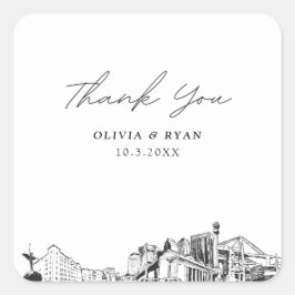 Jacksonville Wedding Sehenswürdigkeiten Vielen Dan Quadratischer Aufkleber