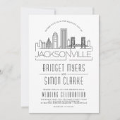 Jacksonville Wedding | Stilisierte Skyline-Einladu Einladung (Vorderseite)