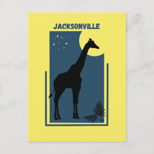 Jacksonville Zoo Florida Vintage Giraffe Postkarte