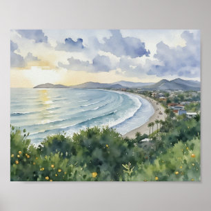 Jaco Beach Costa Rica Aquarell Poster