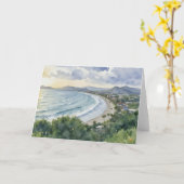 Jaco Beach Costa Rica Watercolor Karte (Gelbe Blume)