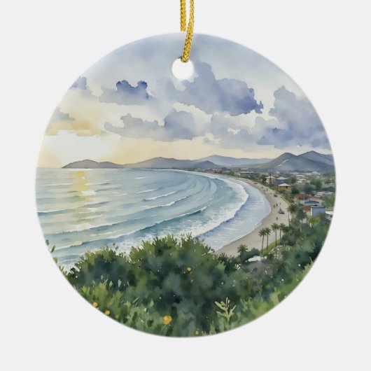 Jaco Beach Costa Rica Watercolor Keramik Ornament (Vorne)
