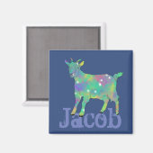 Jacob Add Name Colourful Sparkle Goat Animal Art Magnet (Vorderseite/Rückseite)