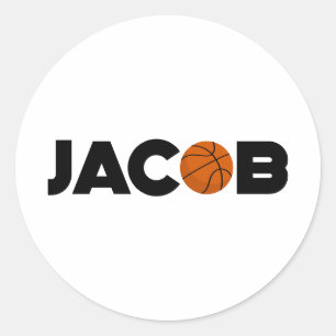 Jacob Basketball Runder Aufkleber