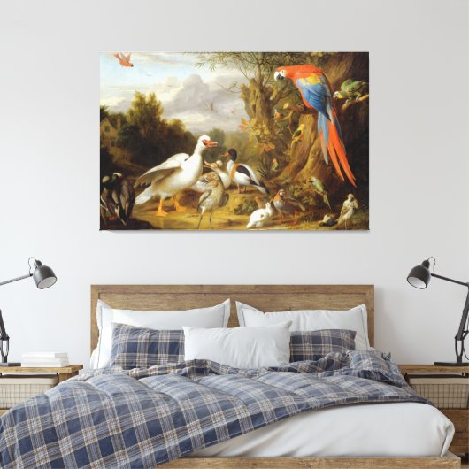 Jacob Bogdani A Macaw Ducks Parrots and Other Bird Leinwanddruck (Insitu (Schlafzimmer))