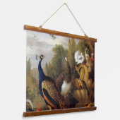 Jacob Bogdani Peacock Peahen Parrots Canary Wandteppich Mit Holzrahmen (Gewinkelt)