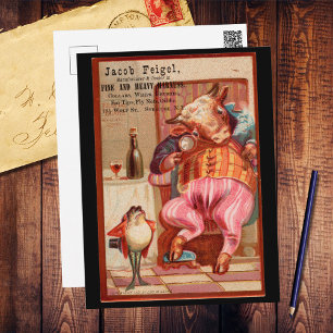 Jacob Feigel Harness Ad Vintag Postkarte