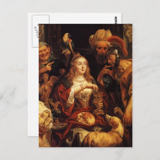 Jacob Jordaens - Das Bankett von Cleopatra Postkarte (Vorne/Hinten)