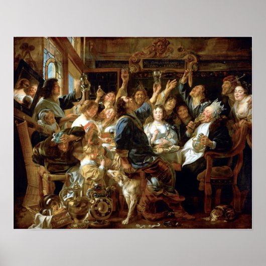 Jacob Jordaens Das Fest des Bean King Poster (Vorne)