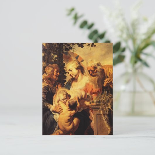 Jacob Jordaens-Holy Family ,Elizabeth & Child John Postkarte (Stehend Vorderseite)