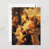 Jacob Jordaens-Holy Family ,Elizabeth & Child John Postkarte (Vorne/Hinten)