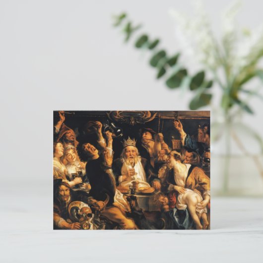 Jacob Jordaens - King Drinks Postkarte (Stehend Vorderseite)