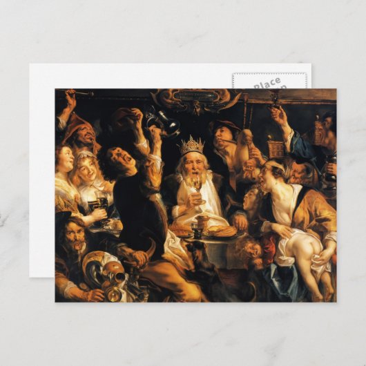 Jacob Jordaens - King Drinks Postkarte (Vorne/Hinten)