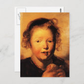 Jacob Jordaens - Kopf des Kindes Postkarte (Vorne/Hinten)