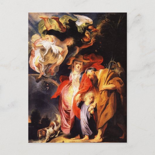 Jacob Jordaens - Rückkehr aus Ägypten aus der heil Postkarte (Vorderseite)