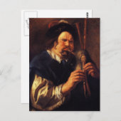 Jacob Jordaens - Selbstportrait als Bagpipe Player Postkarte (Vorne/Hinten)