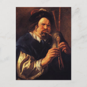 Jacob Jordaens - Selbstportrait als Bagpipe Player Postkarte