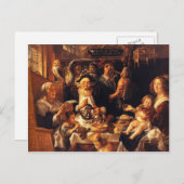 Jacob Jordaens - Wie der alte Sang, also der junge Postkarte (Vorne/Hinten)