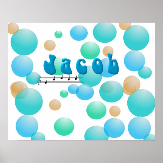 Jacob Musical Name Kinderzimmer Room Poster (Vorne)