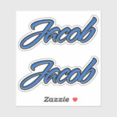 Jacob Name blue Aufkleber Sticker Stickerset (Blatt)