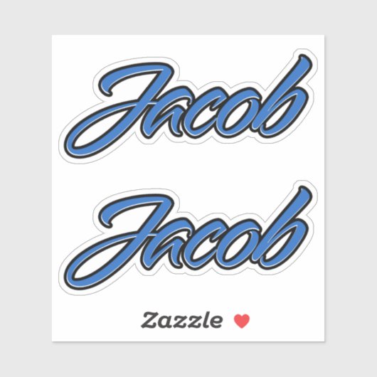 Jacob Name blue Aufkleber Sticker Stickerset (Blatt)
