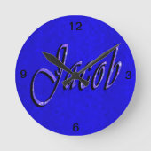 Jacob Name Logo, Runde Wanduhr (Vorderseite)
