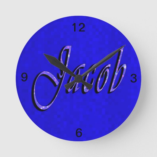 Jacob Name Logo, Runde Wanduhr (Vorderseite)