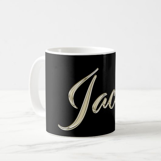 Jacob Name whitegold Tasse Teetasse Kaffeetasse (Vorderseite Links)