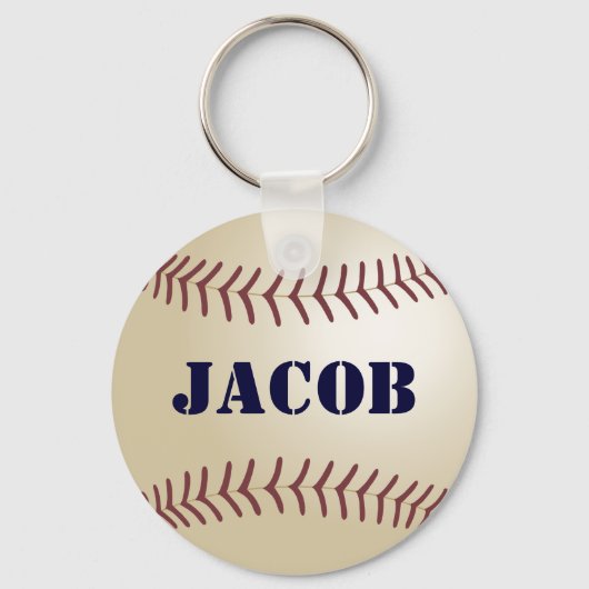 Jacob Personalisiert Baseball Keychain Schlüsselanhänger (Vorderseite)
