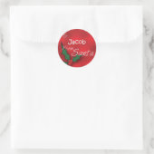 Jacob Personalisiert Holly Label62 Runder Aufkleber (Tasche)