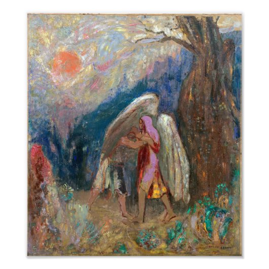 Jacob und der Engel | Odilon Redon | Fotodruck (Vorne)