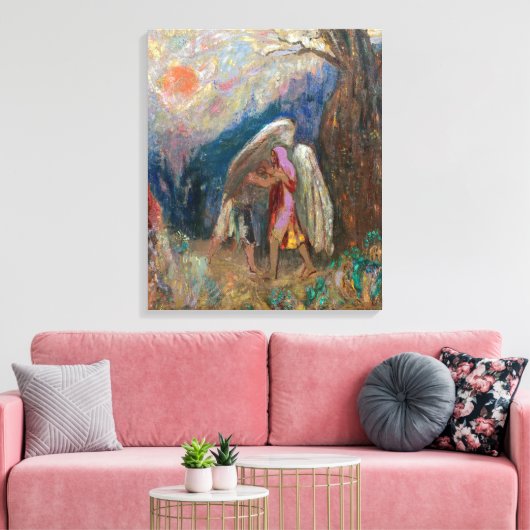 Jacob und der Engel | Odilon Redon | Leinwanddruck (Insitu (Wohnzimmer))