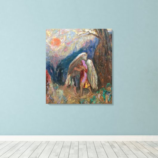 Jacob und der Engel | Odilon Redon | Leinwanddruck (Insitu (Holzboden))