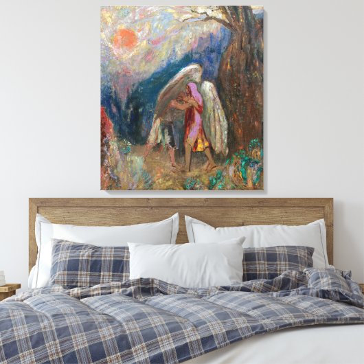 Jacob und der Engel | Odilon Redon | Leinwanddruck (Insitu (Schlafzimmer))