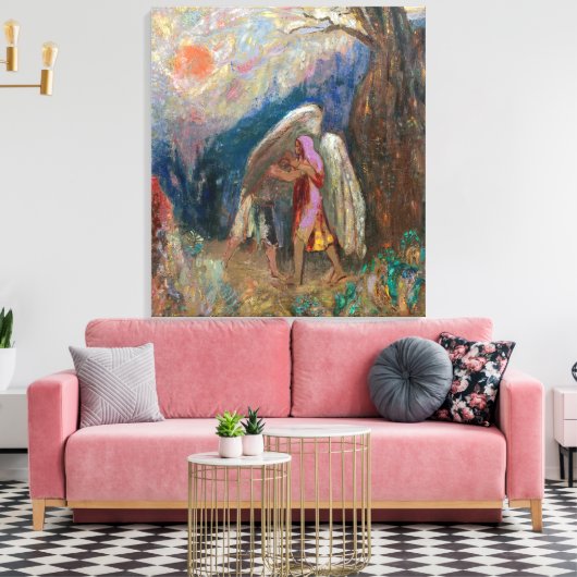 Jacob und der Engel | Odilon Redon | Leinwanddruck (Insitu (Wohnzimmer))