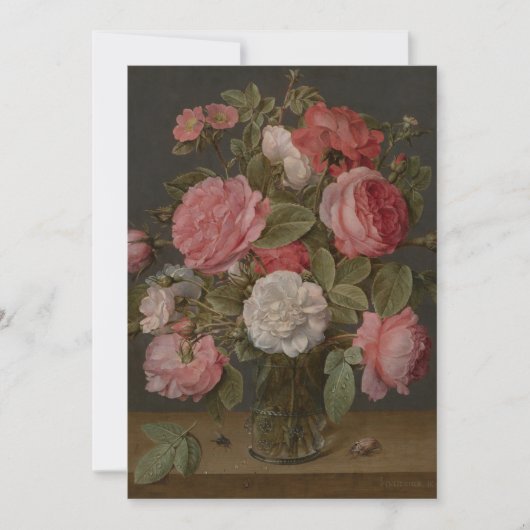 Jacob van Hulsdonck - Roses in a Glass Vase Einladung (Vorderseite)
