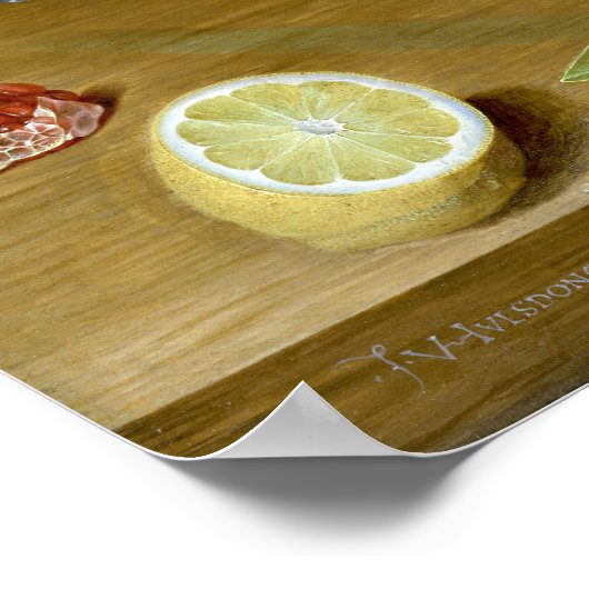 Jacob van Hulsdonck Still Life with Lemons, Orange Poster (Ecke)