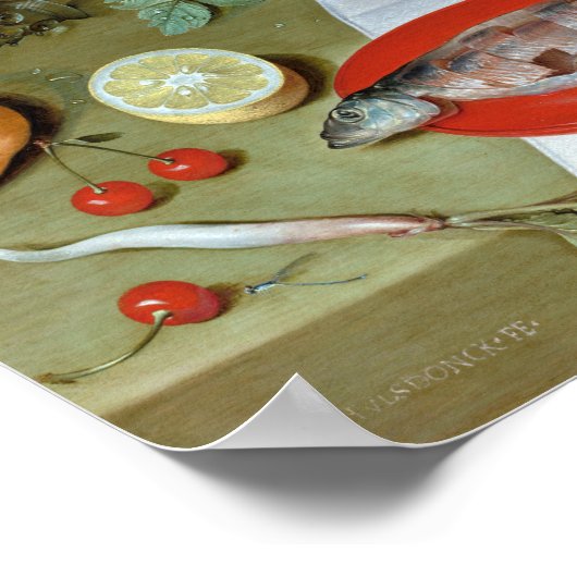 Jacob van Hulsdonck Still Life with Meat, Fish Poster (Ecke)