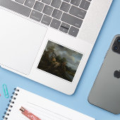 Jacob van Ruisdael - Brücke mit einem Schloss Aufkleber (Laptop mit iPhone)