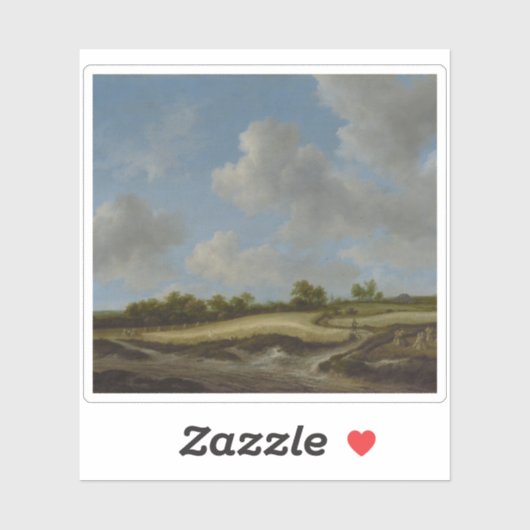 Jacob van Ruisdael - Landschaft mit dem Rollfeld Aufkleber (Blatt)
