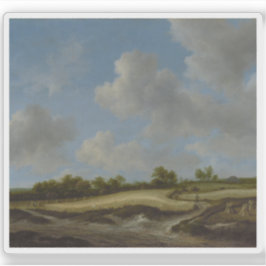 Jacob van Ruisdael - Landschaft mit dem Rollfeld Aufkleber